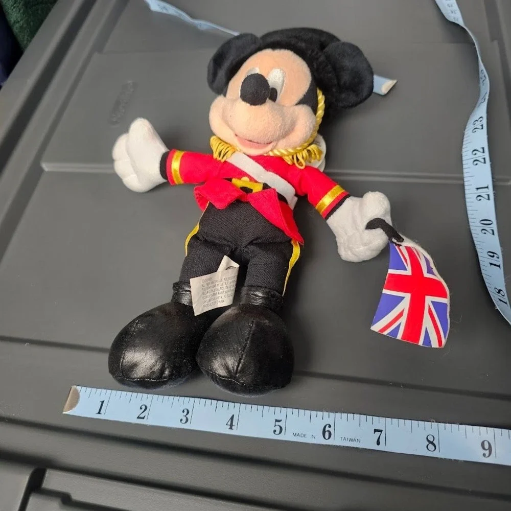 Disney Parks Mickey Mouse Plush Royal Guard Union Jack Flag‎ Epcot UK Souvenir